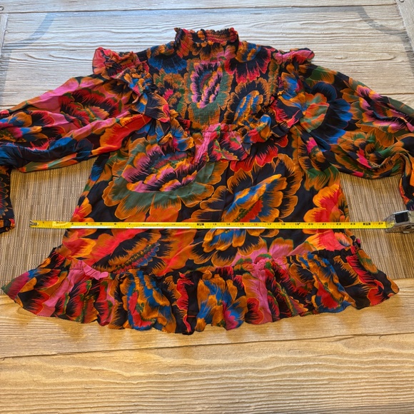 Farm Rio turtleneck floral blouse - Picture 3 of 9